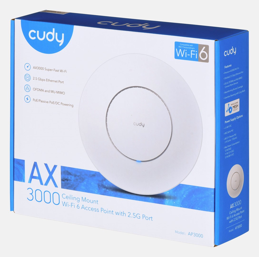Access point Cudy AP3000, WiFi 6, 2976 Mbit/s, i bardhë