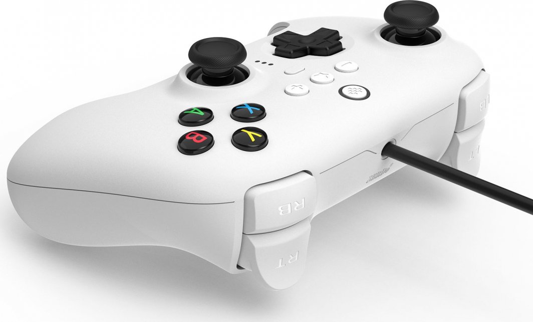 Kontroller 8BitDo Ultimate, me kabllo, i bardhë