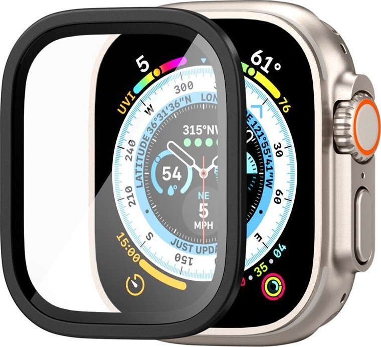 Mbrojtës ekrani Spigen Glass tR Slim Pro, për Apple Watch Ultra 2 49mm, xham i fortifikuar, i zi