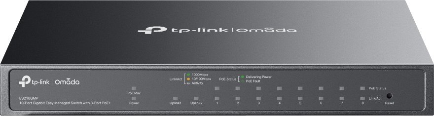Switch TP-Link Omada ES210GMP, 10 porte Gigabit, 8 porte PoE+, i zi