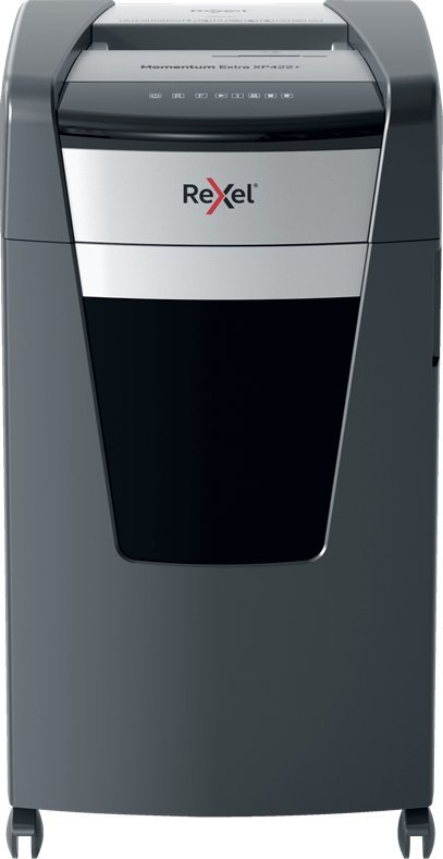 Makineri grirëse dokumentesh Rexel Momentum Extra XP422+, Cross Cut, për zyra, e zezë
