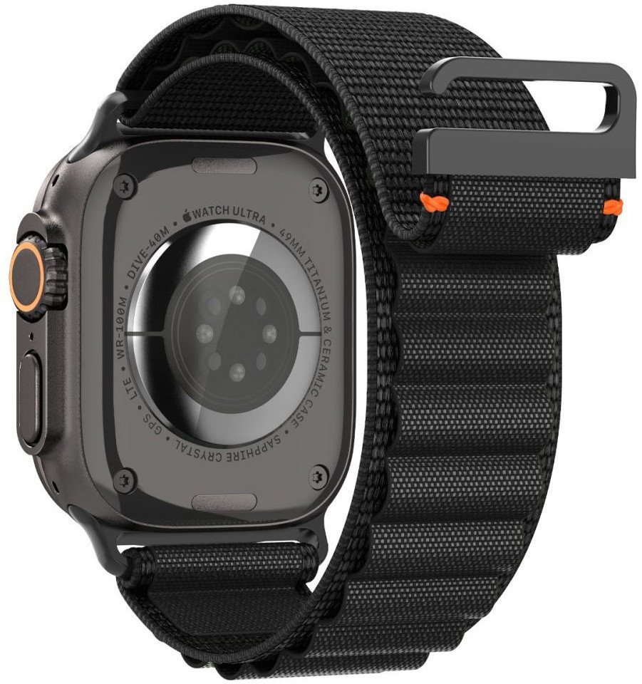 Byzylyk ore Spigen WBF1 për Apple Watch 44/45/46/49mm, najlon, i zi