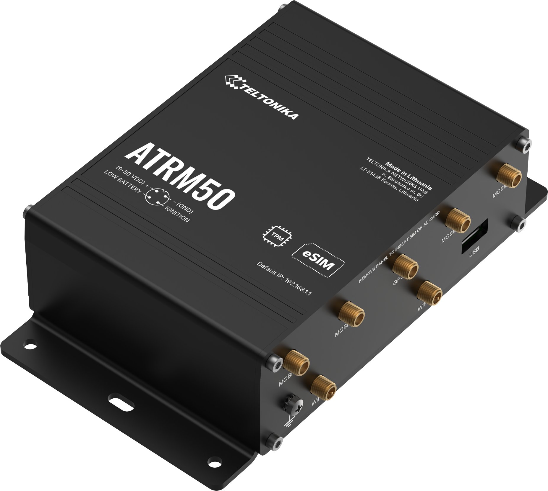 Рутер 5G Teltonika Networks ATRM50, 4x гигабитен етернет, Dual SIM, сив