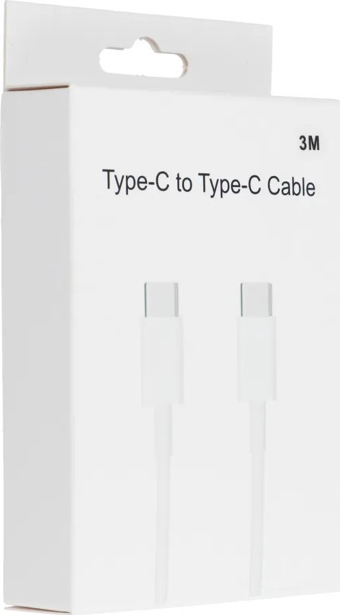 Kабел USB-C во USB-C HD26, 3 m, PD 30W, бел