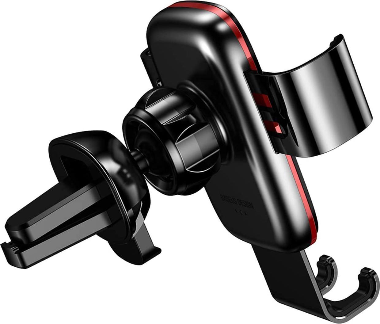 Mbajtës telefoni për makinë Baseus Metal Age II, gravitacional, gjerësi deri 86mm, i zi