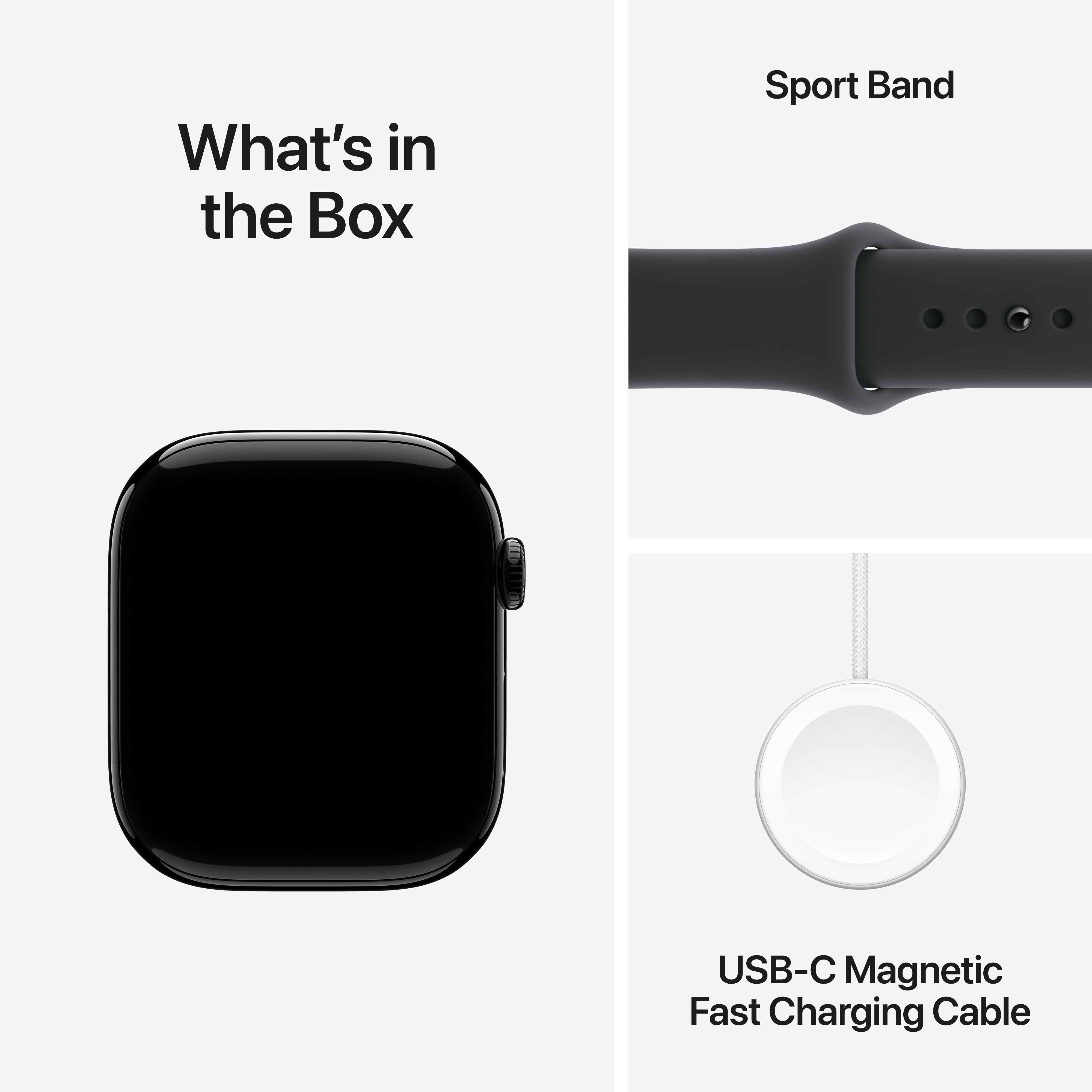 Apple Watch Series 11 GPS 46mm Jet Black Aluminium Case with Black Sport Band, M/L