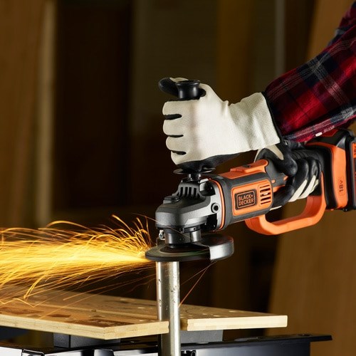 Mulli këndor Black&Decker BCG720N, me bateri 18V, disk 125mm, zi portokalli