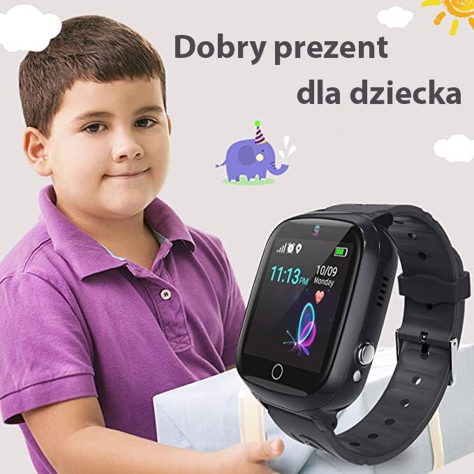 Smartwatch GoGPS K17, GPS, për fëmijë, i zi