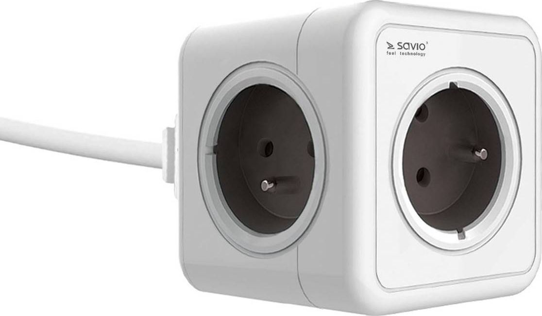 Zgjatës energjie Savio PC-03, 5 priza, kabllo 3 m, i bardhë