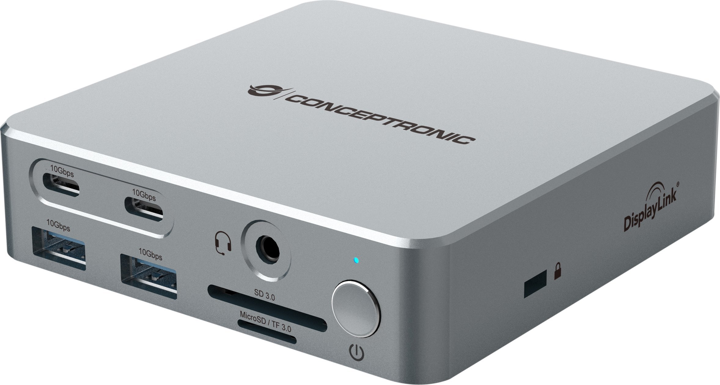 Docking LevelOne Conceptronic DONN25G, USB 3.2 Gen 2, 15 në 1, DisplayLink, 100W, argjendtë