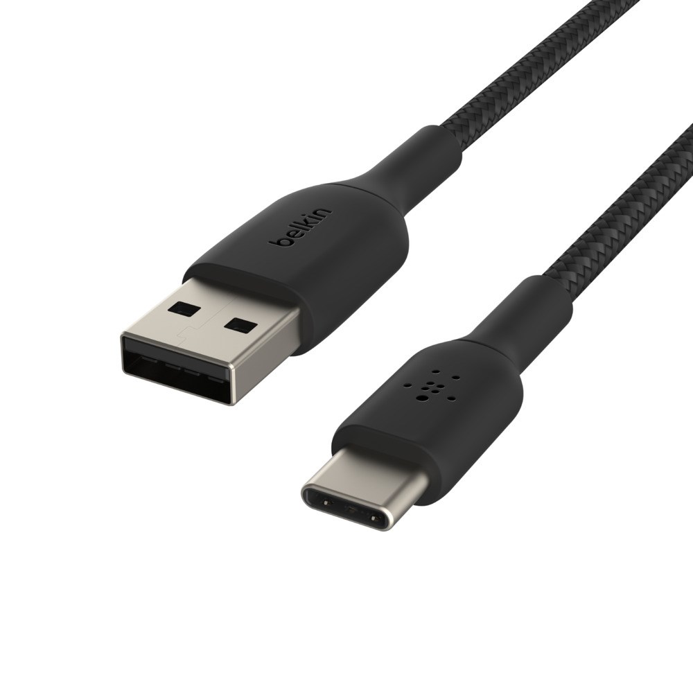 Kabllo USB-C në USB-A Belkin, 3m, i gërshetuar, e zezë