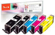 Kartridha boje Peach Saver Pack, kompatibile me Canon PGI-570XL CLI-571XL, set 5 copë, shumëngjyrëshe