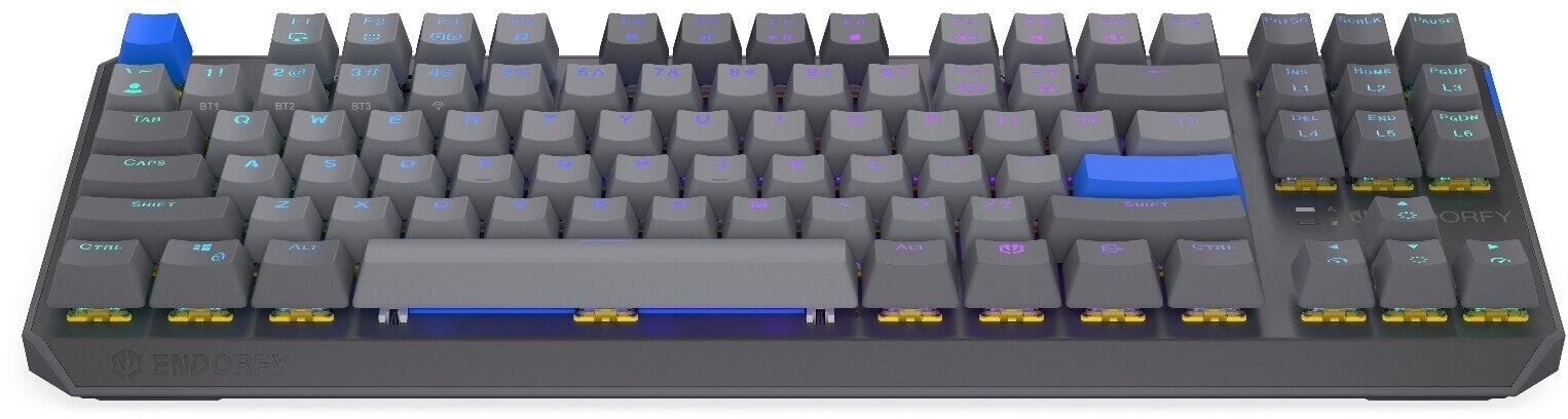 Tastierë mekanike Endorfy Thock V2 TKL Wireless, 87 taste, ARGB, gri