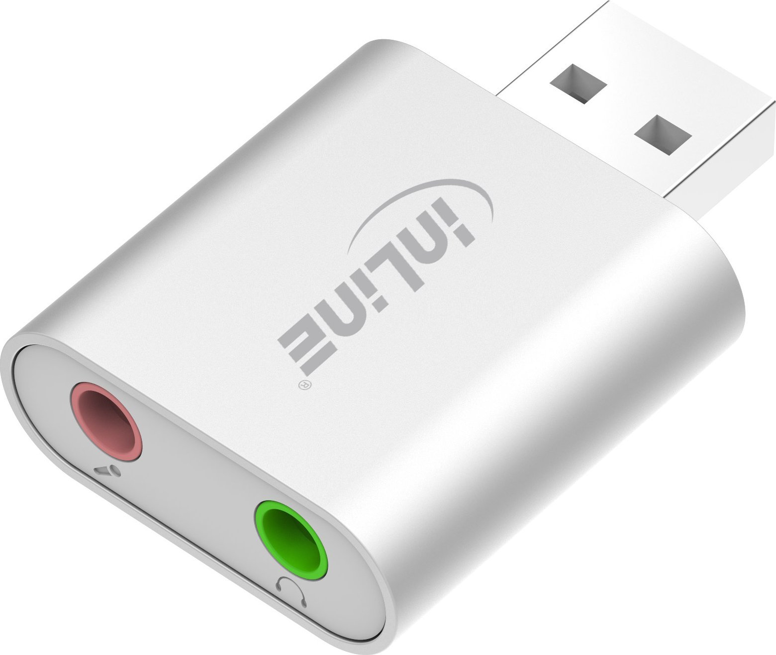 Kartë zanore USB InLine Audio Sound Card, kasë alumini, gri