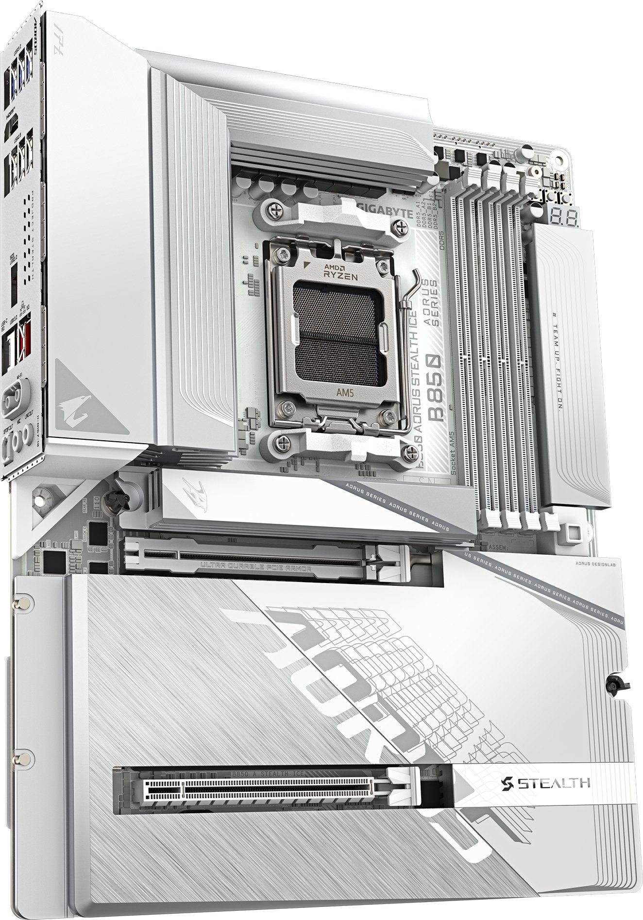 Pllakë amë GIGABYTE B850 AORUS STEALTH ICE, DDR5, 4x M.2, PCIe 5.0, e bardhë