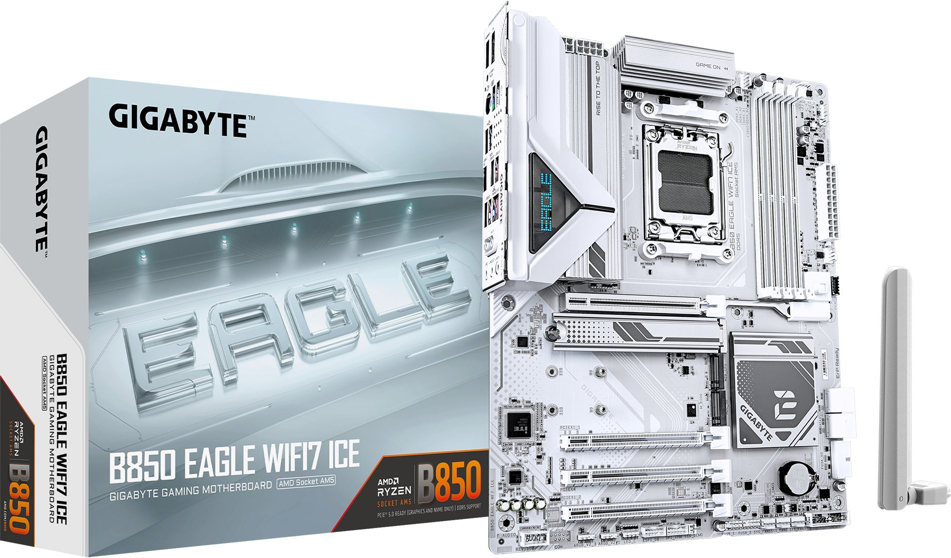Motherboard GIGABYTE B850 EAGLE WIFI7 ICE, AMD Ryzen 9000, DDR5, WiFi 7
