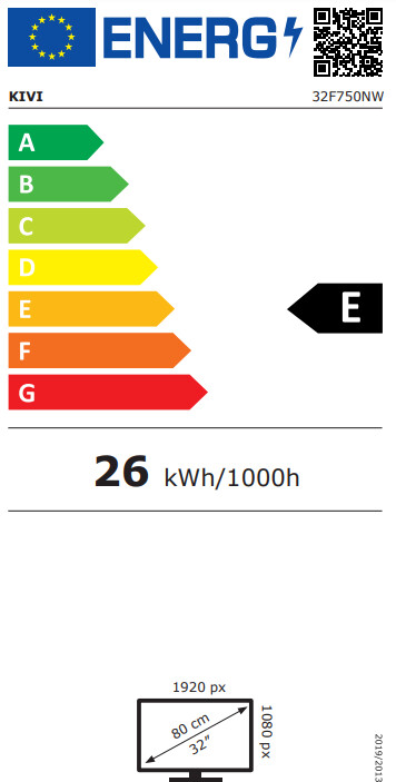 Televizor KIVI 32F750NW, 32" (80cm), Full HD, i bardhë