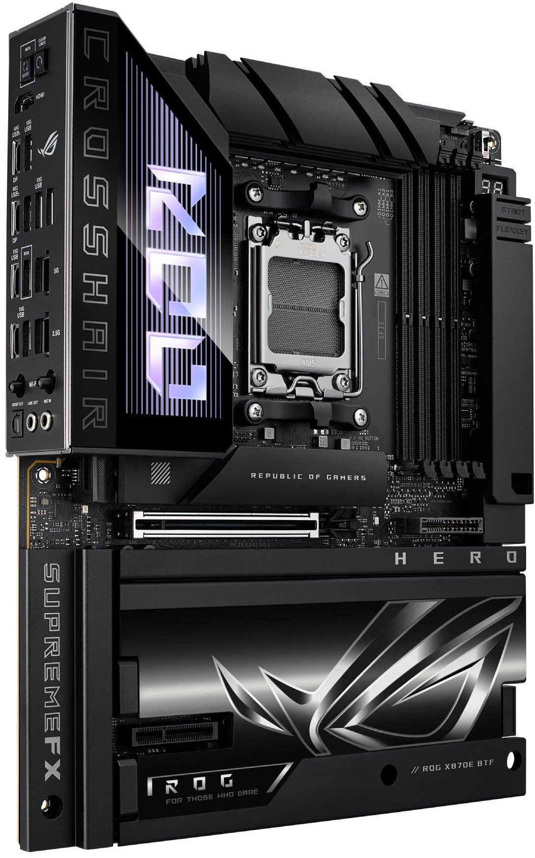 Pllakë amë ASUS ROG Crosshair X870E Hero BTF, AMD X870E, Socket AM5, ATX 2
