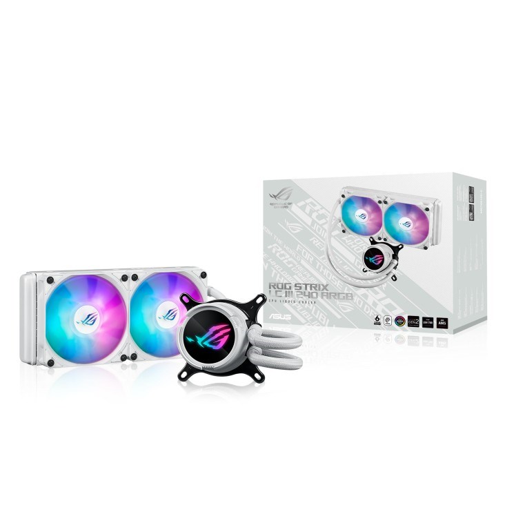 Ftohës me ujë ASUS ROG STRIX LC III 240 ARGB, 12 cm, i bardhë