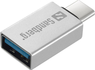 Përshtatës Sandberg USB C - USB A, argjend