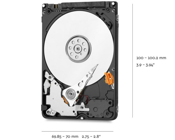 Hard Disk Western Digital Blue, 2TB, 2.5", 5400rpm, 128MB cache