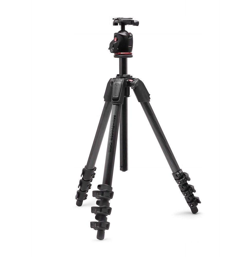 Stativ fotografik Manfrotto 055 CF Kit, fibër karboni, kokë XPRO Ball Head, i zi