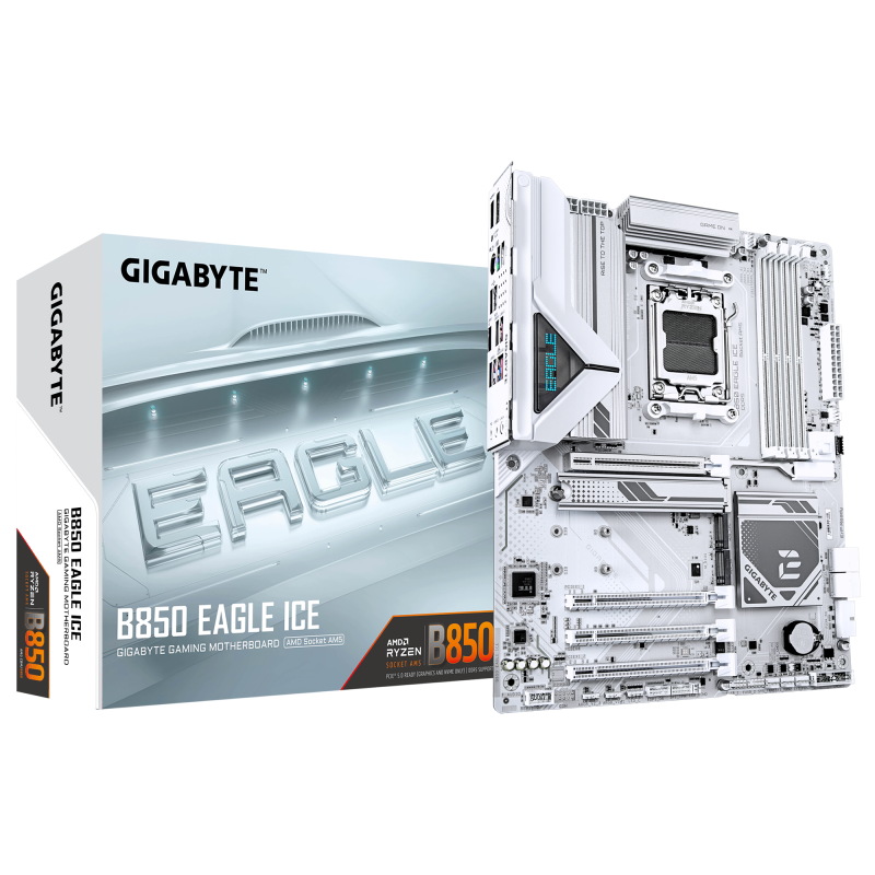 Motherboard GIGABYTE B850 EAGLE ICE, AMD Ryzen 9000, DDR5, 2.5 GbE