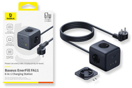 Масаен полнач Baseus GaN3 Pro, 67W, 3x AC 6 во 1, црн