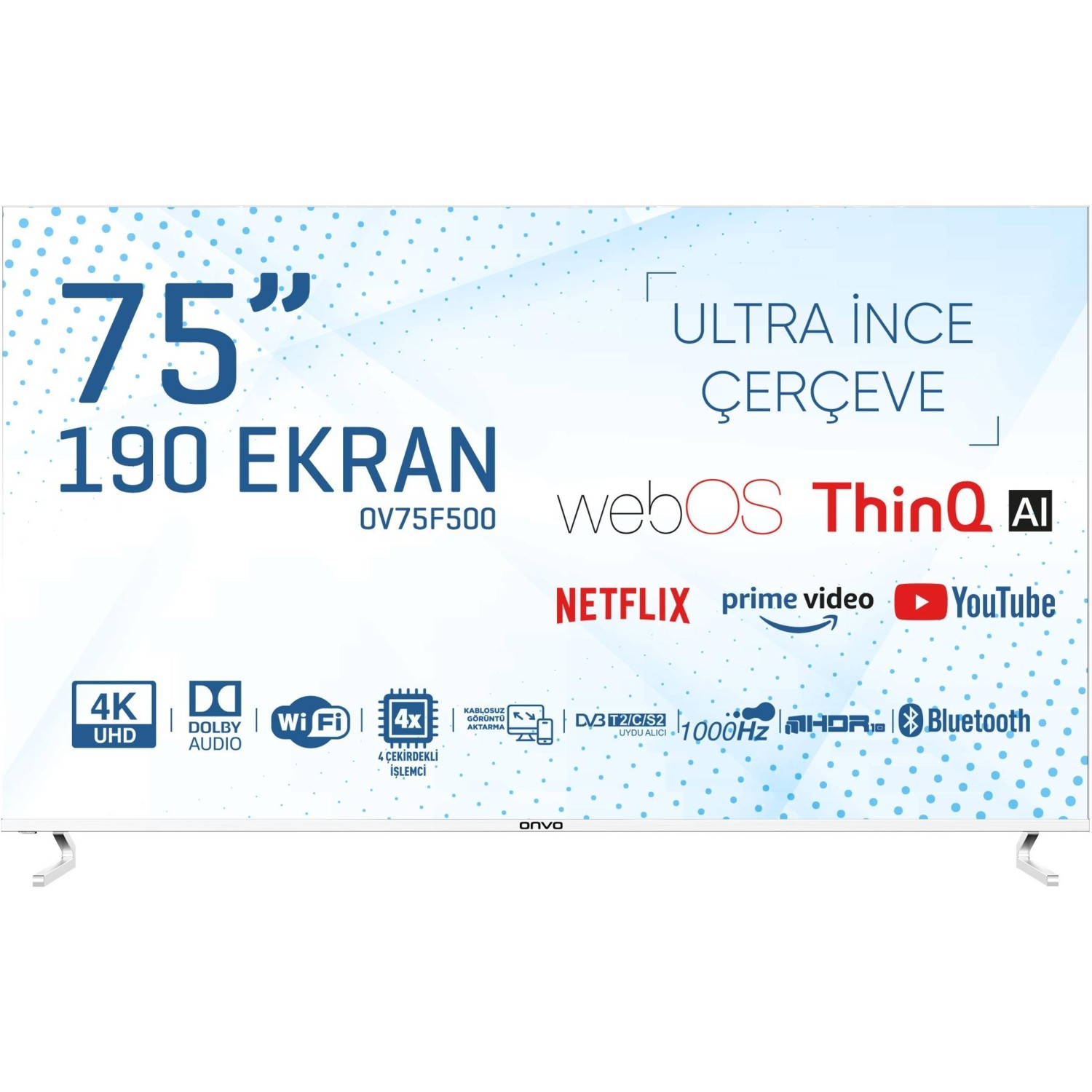 Televizor Onvo OV75F500, 75", LED, 4K, Smart, webOS