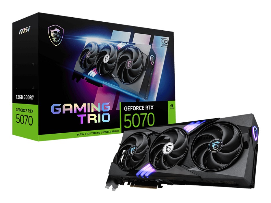 Kartë grafike MSI GeForce RTX 5070 GAMING TRIO OC, 12GB GDDR7, PCIe 4.0, e zezë