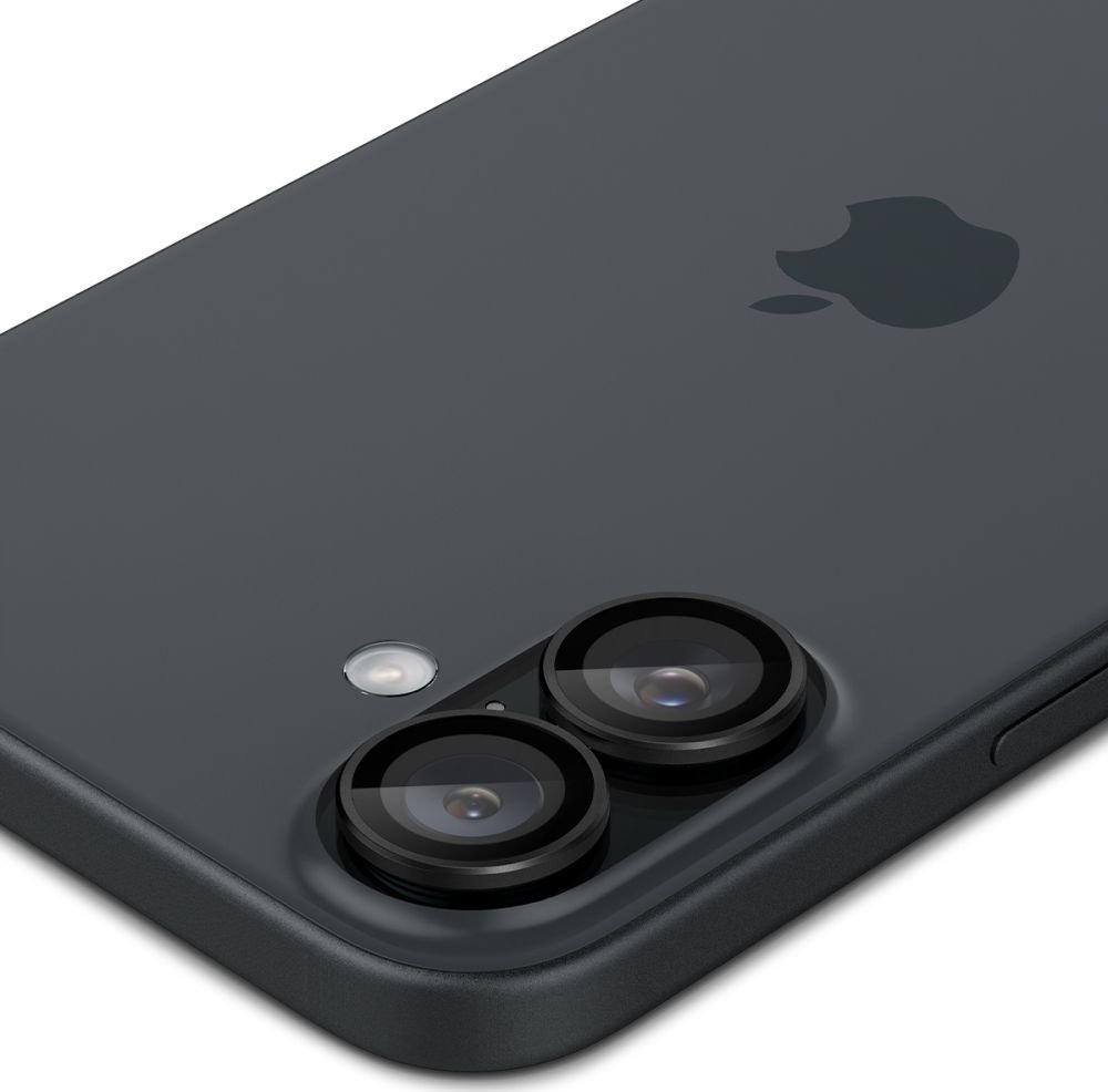 Mbrojtës kamere Spigen Glass tR EZ Fit Optik Pro, 2 copë, për iPhone 16 16 Plus, i zi
