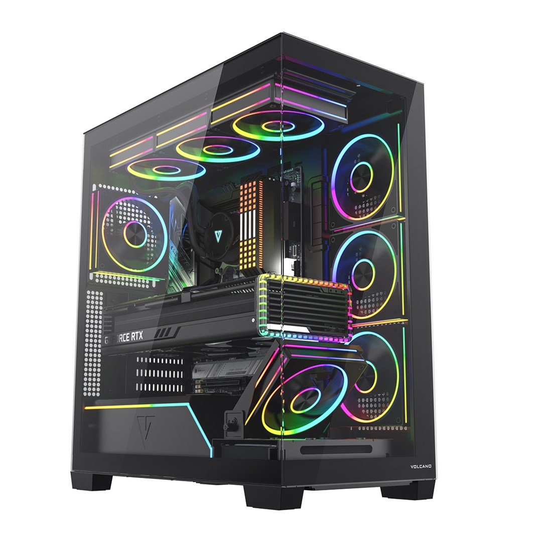Kase PC Modecom Volcano Stellar Plus 5F ARGB, ATX, xham i temperuar, e zezë