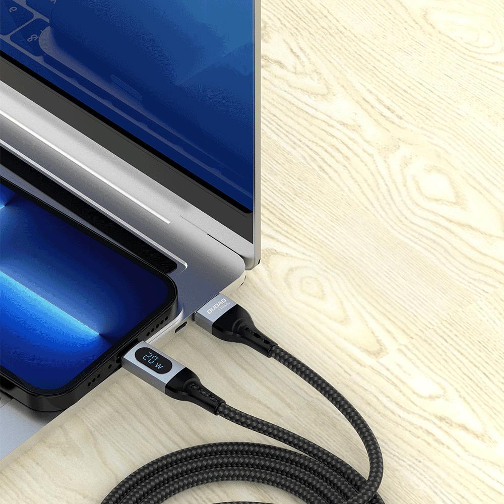Kabllo Dudao USB-C - Lightning, e zezë