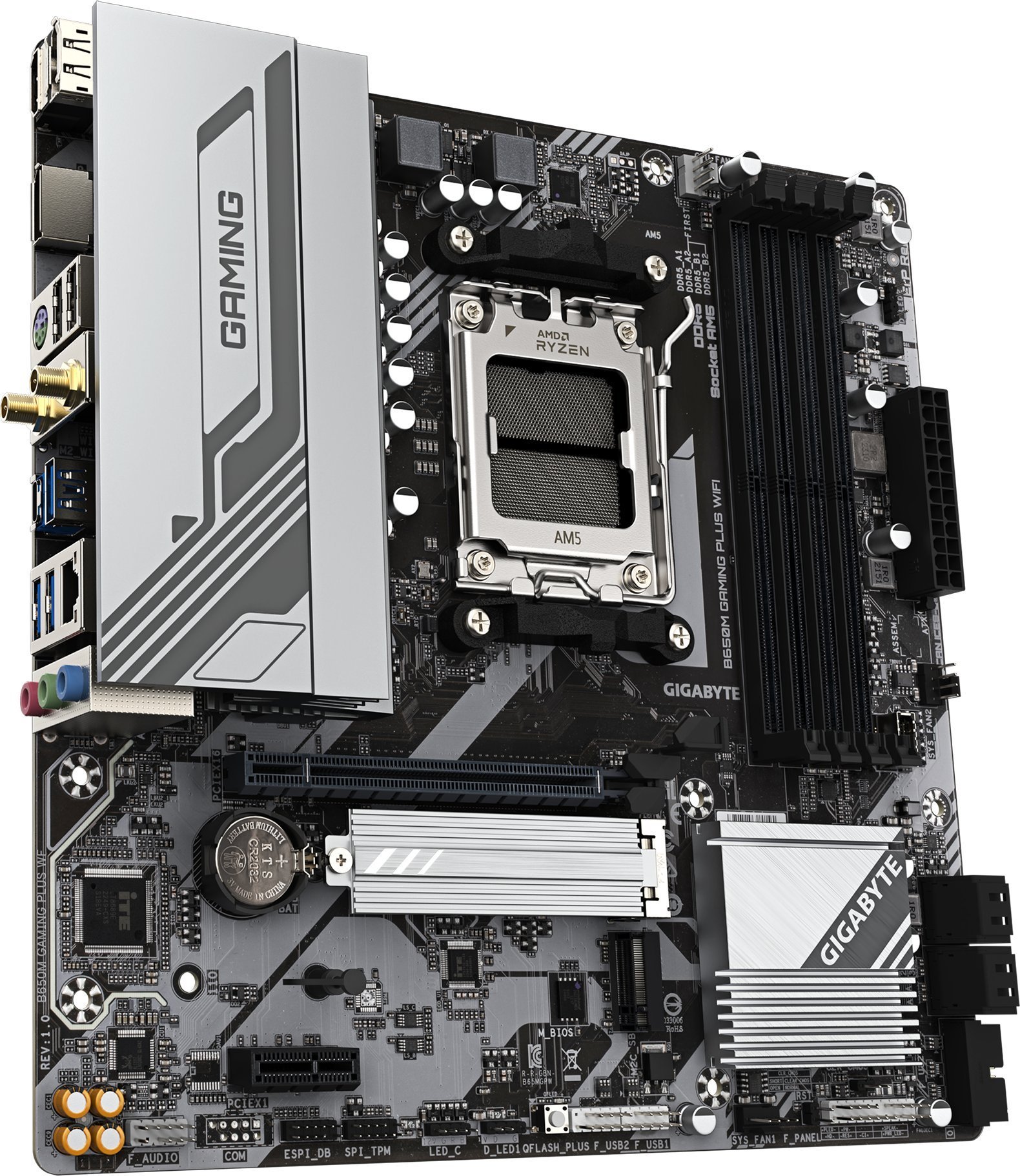Pllakë amë Gigabyte B650M Gaming Plus WIFI, DDR5, WiFi 6E, e zezë