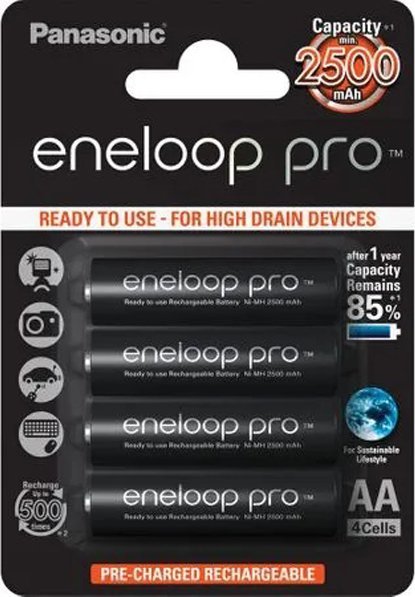 Bateri rimbushëse Panasonic Eneloop Pro HR06 AA, NiMH, 2500mAh, set 2 copë