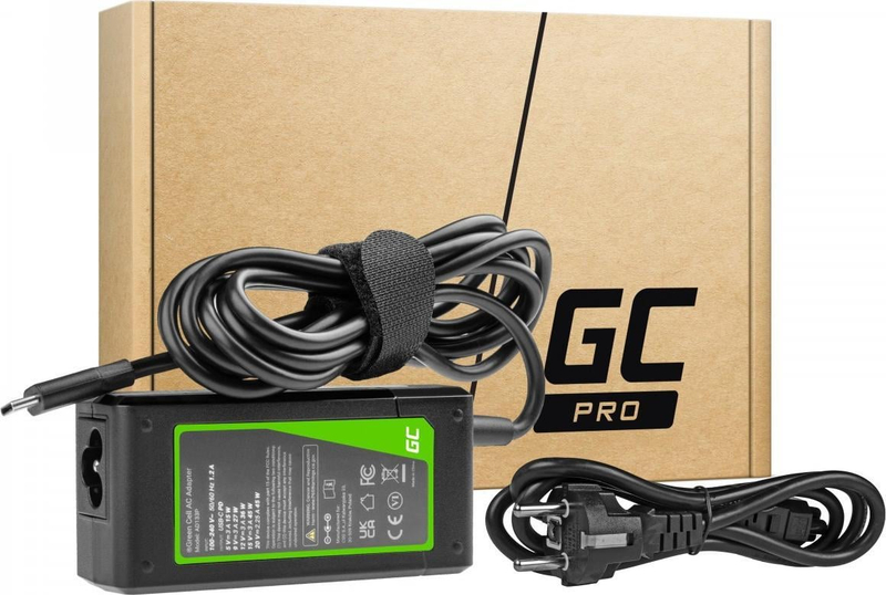 Karikues laptopi Green Cell Universal, USB C, 45W, i zi