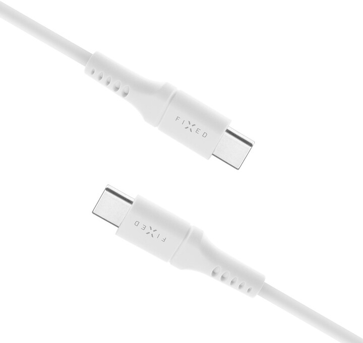 Kabllo karikimi dhe të dhëna FIXED USB-C - USB-C, USB 2.0, PD 60W, 1.2m, e bardhë