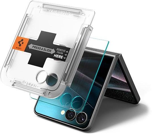 Заштитно стакло Spigen Glas.TR EZ Fit HD за Samsung Galaxy Z Flip7, калено стакло, висока транспарентност