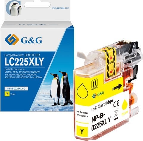 Fishek boje G&amp;G LC-225XLY, inkjet, 1200 faqe, i verdhë