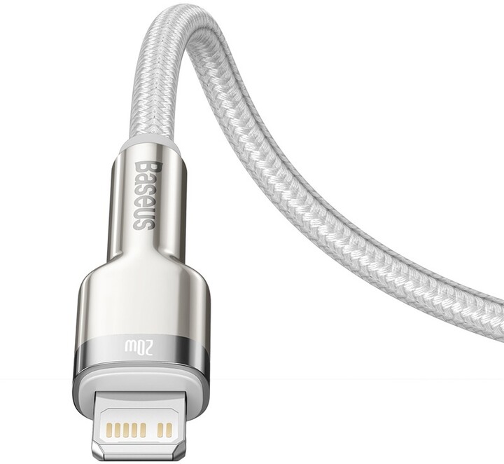 Kabllo BASEUS Cafule Series, USB-C - Lightning, M/M, 20W, 1m, e bardhë
