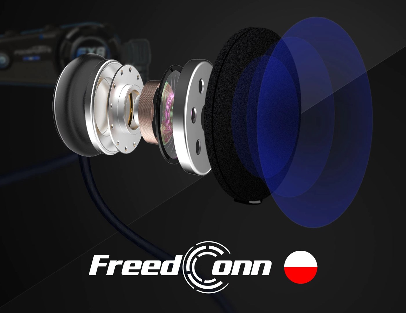 Kufje FreedConn T-MAX S V4 PRO SINGLE, Bluetooth, të zeza