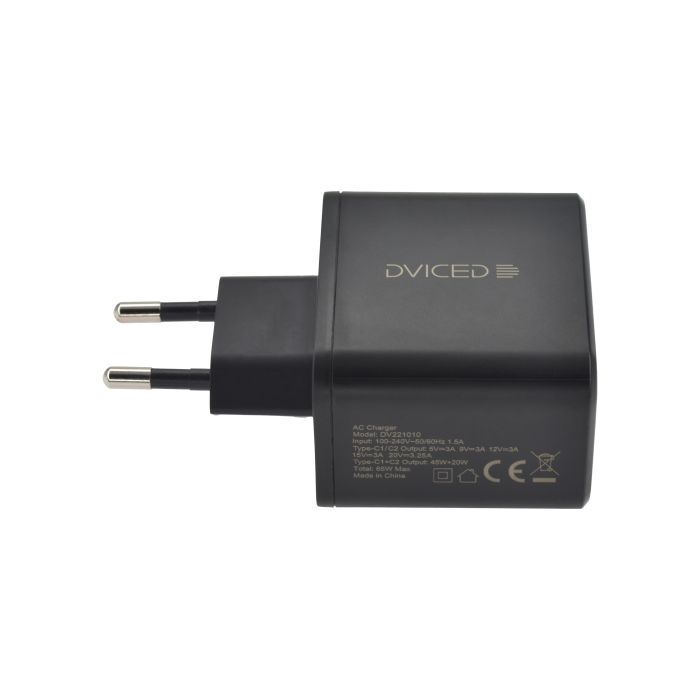 Dviced Wall Charger 65W GaN 2 USB-C EU, Black