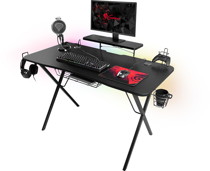 Tavolinë kompjuteri Genesis Holm 300, RGB LED, e zezë