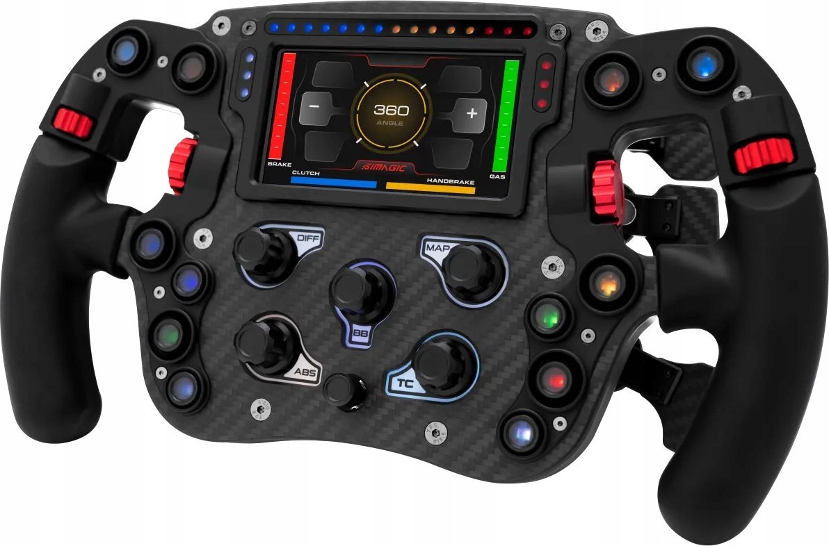 Тркачки волан Simagic FX Pro, 4.3\", 22 копчиња, црн