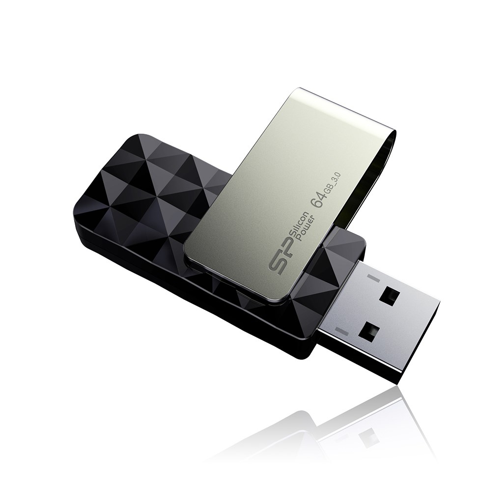 USB Silicon Power Blaze B30, 64GB, USB 3.1, e zezë