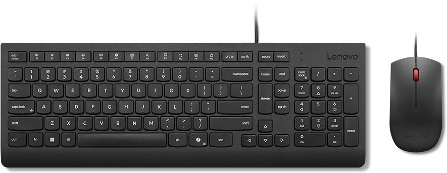 Set tastierë dhe maus Lenovo 4X31R64446, USB, me kabllo, i zi
