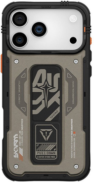 Mbulesë telefoni Skinarma Aegis për iPhone 17 Pro, magnetike, me Grip Stand, gri