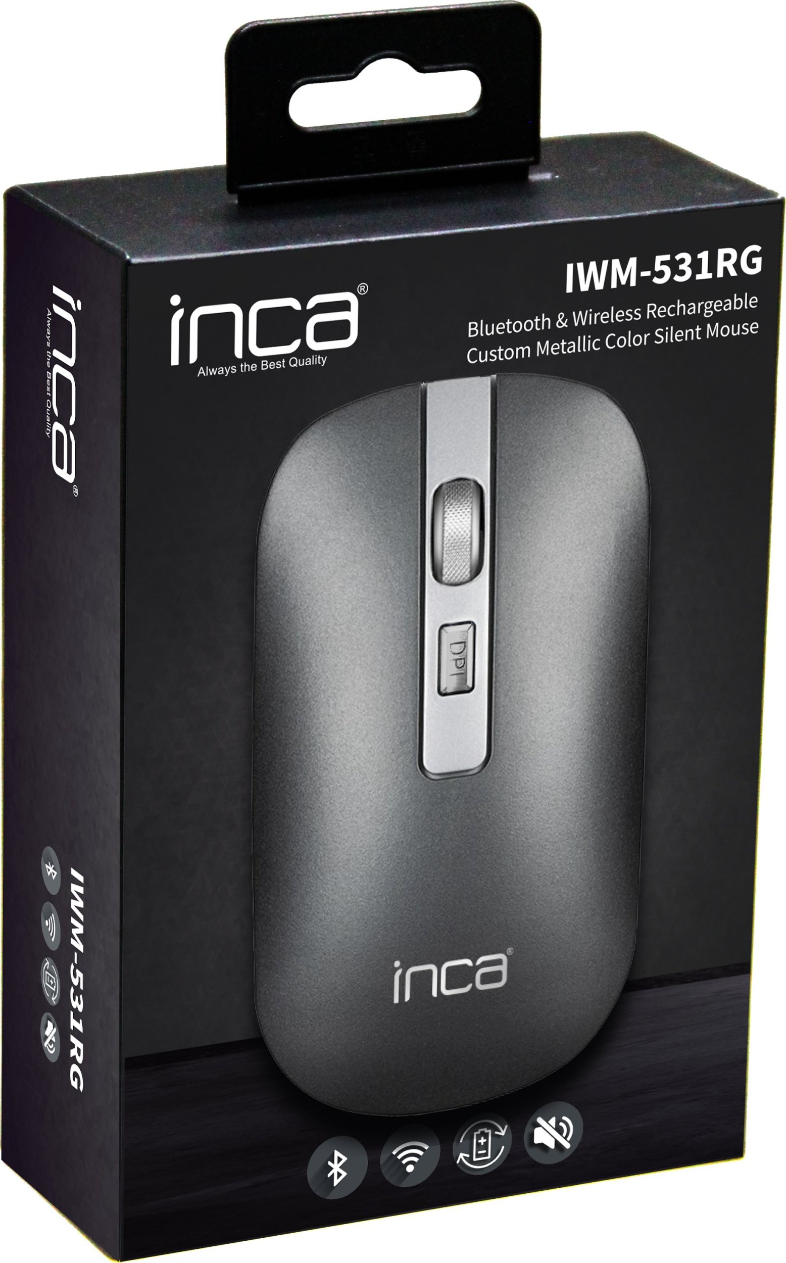 Maus Inca IWM-531RG, Bluetooth, 1600 DPI, gri