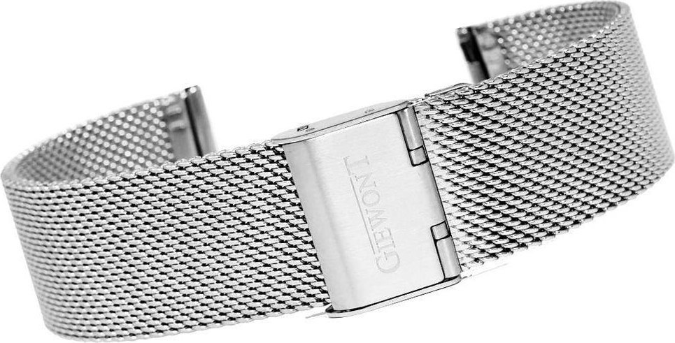 Byzylyk për smartwatch Giewont GW330, rrjetë metalike 20 mm, argjendtë