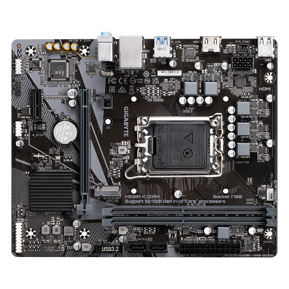 Pllakë amë Gigabyte H610M K, DDR4, mATX, Socket LGA1700